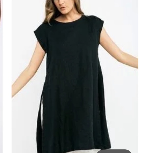 Elizabeth Suzann Josephine Tunic black linen XXS - Picture 2 of 7